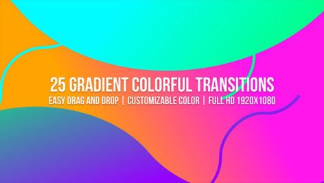 پروژه افترافکت مجموعه ترانزیشن گرادینت رنگی Gradient Colorful Transitions