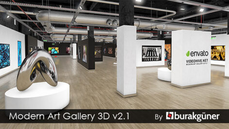 پروژه افترافکت گالری هنری Modern Art Gallery 3D