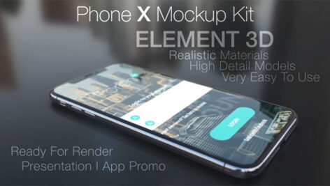 پروژه افترافکت مجموعه موکاپ Phone X