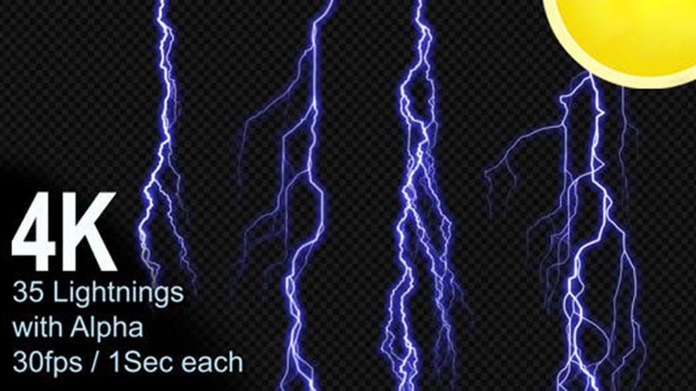 مجموعه ویدیوی موشن گرافیک رعد و برق Lightning Pack