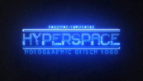 پروژه افترافکت نمایش لوگو هولوگرافیک Hyperspace Holographic Glitch Logo