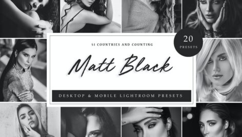 پریست لایت روم تم سیاه Lightroom Presets – Matte Black